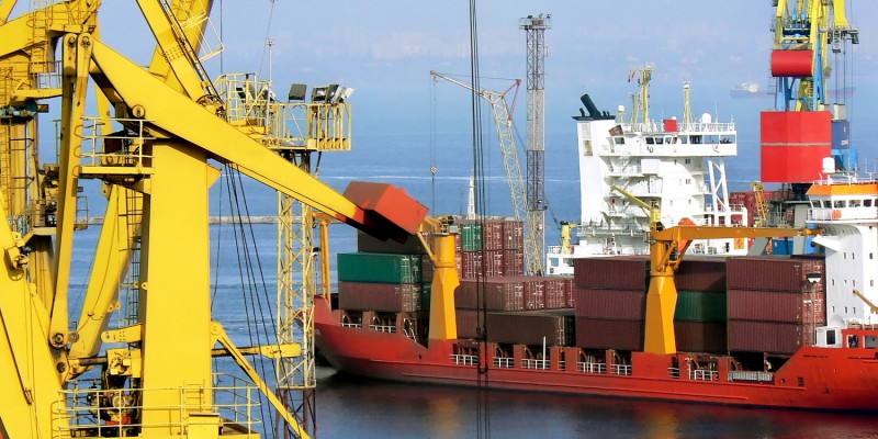 Black sea cargo port in Odessa, Ukraine